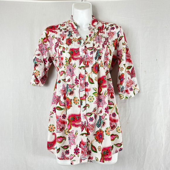 Paisley Printed Babydoll Blouse - Picture 12 of 13